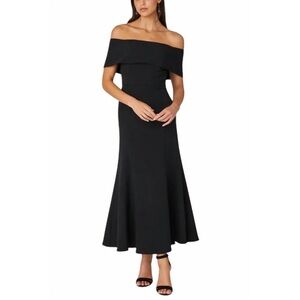 Shoshanna NWT Formal Maxi Gown Dress Jet Black Off Shoulder Size 10 Ria Midnight